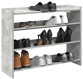 Ράφι παπουτσιών vidaXL Γκρι μπετόν 80x25x62 cm Κατασκευασμένο ξύλο