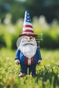 Intra Συλλεκτικό Ξύλινο Παζλ Plywood  4mm - Patriotic Toy Gnome Εξωτερική Διακόσμηση Σε Ξύλινο Κουτί - Διαστάσεις Puzzle: 10x10 cm – 25 κομμάτια