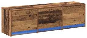 vidaXL Ντουλάπι τηλεόρασης με LED παλιό ξύλο 140x34x40 εκ. κατασκευασμένο ξύλο
