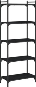 vidaXL Βιβλιοθήκη 5 Επιπέδων Μαύρη 60x30x154 εκ. Επεξεργασμένο Ξύλο
