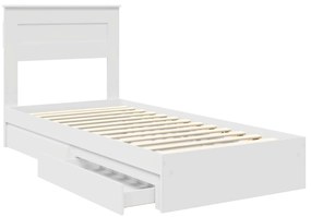 vidaXL Κρεβάτι Αποθήκης Λευκό 90 x 200 cm Επεξεργασμένο ξύλο