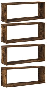 vidaXL Ραφιέρες Τοίχου Κύβοι 4 τεμ. Καπν. Δρυς 60x15x23 εκ. Επεξ. Ξύλο