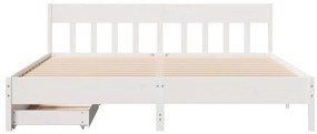 vidaXL Σκελετός Κρεβ. Χωρίς Στρώμα Λευκό 180x200 εκ Μασίφ Πεύκο