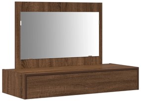 vidaXL Επιτοίχιο Ντυμένο Τραπέζι Καφέ Δρυς 100x40x70 εκ.