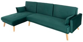 Γωνιακός Καναπές - Κρεβάτι PANTHEA Αναστρέψιμος Κυπαρισσί Βελούδο 260x155x86Υεκ. 260x155x86 εκ.