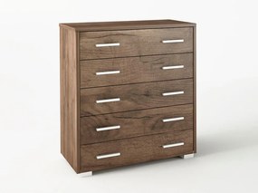 Intrahome Συρταριέρα με 5 συρτάρια σε χρώμα καρυδί 80x45x90 Intrahomesa-00652270