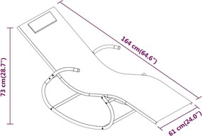 vidaXL Ξαπλώστρα Κουνιστή Μαύρη από Ατσάλι και Textilene