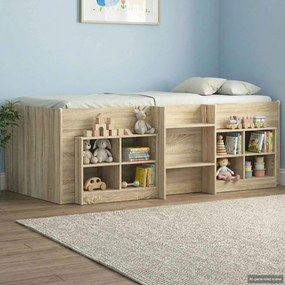 vidaXL Ντουλάπι κρεβατιού με ράφι 2 τεμ. Sonoma Δρυς 66 x 33 x 48 εκ.