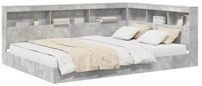 vidaXL Βιβλιοθήκη Κρεβατιού 2 pcs Γκρι σκυροδέματος 140 x 200 cm