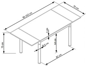 LOGAN 2 table color: white DIOMMI V-CH-LOGAN_2-ST-BIAŁY
