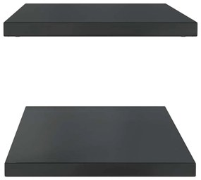vidaXL Ράφια Τοίχου 2 τεμ. Μαύρο 100x40x3 εκ. Ανοξείδωτο Ατσάλι