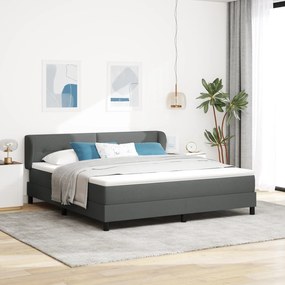 vidaXL Κρεβάτι με Στρώμα Στρώμα Σκούρο Γκρι 180x200 εκ. Ύφασμα