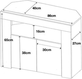 Έπιπλο τηλεόρασης Spotlight mini II - 86.00Χ40.00Χ65.00cm