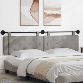 vidaXL Κρεμαστό Κεφαλάρι Ανοιχτό γκρι Βελούδο