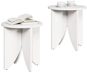 vidaXL Τραπεζάκι σαλονιού 2 pcs Λευκό 41.5 x 41.5 x 44 cm