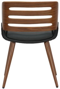 Καρέκλα Brody pu μαύρο-πόδι καρυδί 51x55x76 εκ.