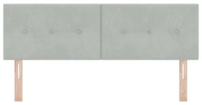 vidaXL LED Κεφαλάρι με Κουμπιά σε Ανοιχτό Γκρι 80 εκ Βελούδο
