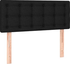 vidaXL Κρεβάτι Boxspring με Στρώμα &amp; LED Μαύρο 100x200 εκ. Υφασμάτινο