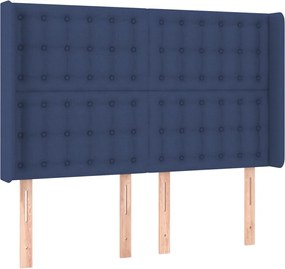 vidaXL Κρεβάτι Boxspring με Στρώμα &amp; LED Μπλε 140x190 εκ. Υφασμάτινο