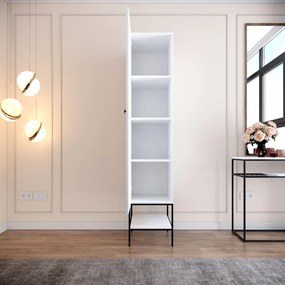 Μονοφυλλη Ντουλαπα Λευκο/Μαυρο/Χρυσο MARTIN 50x42x200