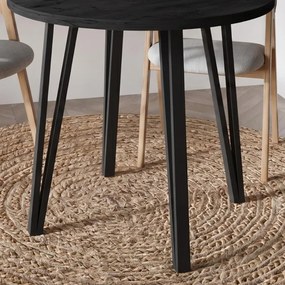 Τραπέζι Xana Megapap χρώμα black wood Ø90x77,5εκ.