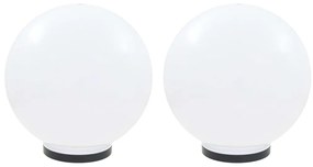 vidaXL Φωτιστικά Μπάλα LED 2 τεμ. Σφαιρικά 40 εκ. Ακρυλικά (PMMA)
