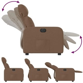 vidaXL Πολυθρόνα Ανακλινόμενη Ηλεκτρική Καφέ Υφασμάτινη