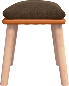 vidaXL Υποπόδιο Καφέ 45x29,5x35 εκ. Ύφασμα &amp; Συνθετικό Δέρμα