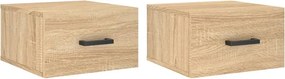 vidaXL Κομοδίνα Επιτοίχια 2 τεμ. Sonoma Δρυς 35 x 35 x 20 εκ.