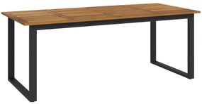 vidaXL Σετ Καθιστικού Κήπου 9 pcs Μπεζ 200 x 90 x 75 cm Μέταλλο & Ξύλο