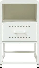 vidaXL Κομοδίνα 2 τεμ. Λευκό 36x39x60,5 εκ. από Χάλυβα