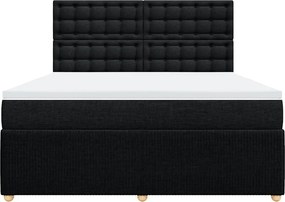vidaXL Κρεβάτι Boxspring με Στρώμα Μαύρο 180x200 εκ. Υφασμάτινο