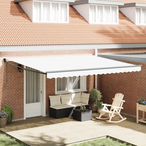 vidaXL Αυτόματη Ανασυρόμενη Τέντα Λευκή 450x300 cm