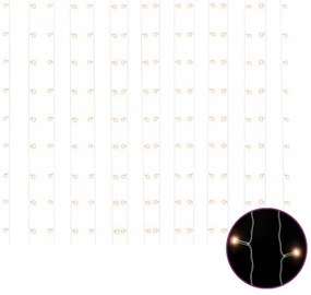 vidaXL Κουρτίνα LED Φωτάκια 300 LED Θερμό Λευκό 3 x 3 μ. 8 Λειτουργίες