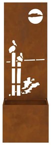 vidaXL Γλάστρα Κήπου με Διακοσμητική Πάνελ Σκ rusty 50 x 140 cm