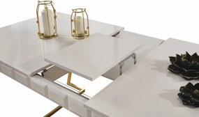 Stewehome Λευκή Επεκτεινόμενη Τραπέζαρια MDF με 4 Καρέκλες 90x78x78 cm