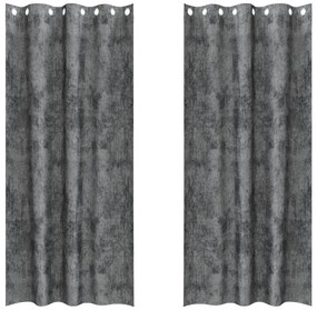 vidaXL κουρτίνες  2 τεμ με Τσιμπίδες Γκρι 245x140 εκ.