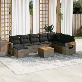 vidaXL Patio Sofa Set 9-θέσια Grey