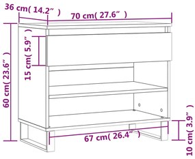 ΠΑΠΟΥΤΣΟΘΗΚΗ ΓΚΡΙ SONOMA 70X36X60 ΕΚ. ΑΠΟ ΕΠΕΞΕΡΓΑΣΜΕΝΟ ΞΥΛΟ 831450