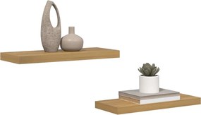 vidaXL Ράφι Τοίχου 2 pcs Καφέ 60 x 23 x 4 εκ. Επεξεργασμένο ξύλο