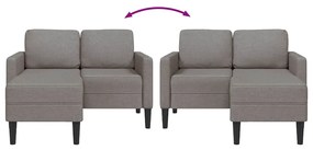vidaXL 2θέσιος καναπές με καναπέ σε σχήμα L Taupe 125 εκ. ύφασμα