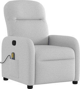 vidaXL καρέκλα ανάκλισης μασάζ Cloud Grey Fabric