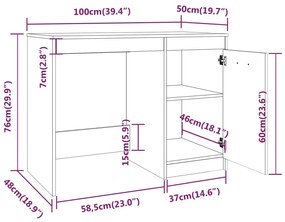 vidaXL Γραφείο Καπνιστή Δρυς 100 x 50 x 76 εκ. από Επεξεργασμένο Ξύλο