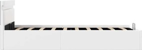 vidaXL Πλαίσιο Κρεβατιού Αποθ. Χώρο/LED Μαύρο 90x200 εκ. Δερματίνη