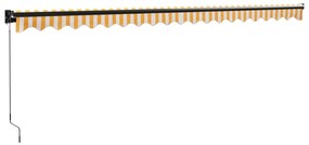 vidaXL Τέντα Πτυσσόμενη Κίτρινη / Λευκή 5 x 3 μ. Ύφασμα και Αλουμίνιο