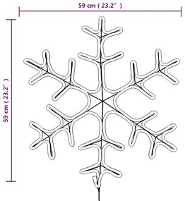 vidaXL Χριστουγενν. Φιγούρα Χιονονιφάδα 144 LED Θερμό Λευκό 59x59 εκ.