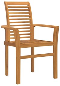 vidaXL Σέτ φαγητού για κήπο 7 pcs Καφέ Μασίφ ξύλο teak