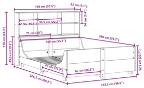 ΚΡΕΒΑΤΙ ΒΙΒΛΙΟΘΗΚΗ ΧΩΡΙΣ ΣΤΡΩΜΑ ΛΕΥΚΟ 140X200 ΕΚ ΜΑΣΙΦ ΠΕΥΚΟ 3323807