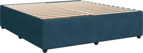 vidaXL Κρεβάτι Boxspring με Στρώμα Μπλε 200x200 εκ. Βελούδινο
