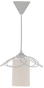 Ceiling light PWL-1056 E27 in white color D20x65cm 20x20x65 εκ.